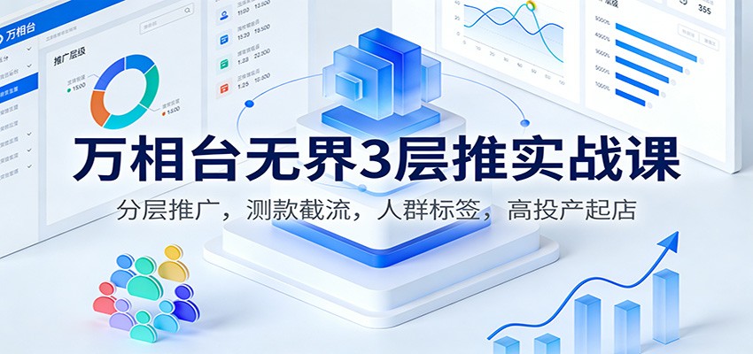 万相台无界3层推实战课：分层推广，测款截流，人群标签，高投产起店-大米网创