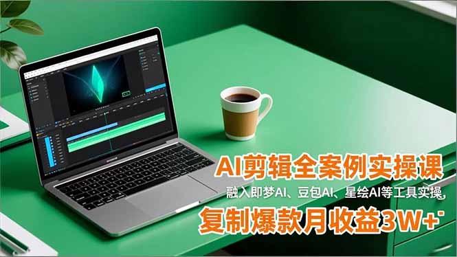 AI剪辑全案例实操课，融入即梦AI、豆包AI、星绘AI等工具实操，复制爆款月收益3W+-大米网创