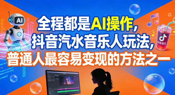 全程都是AI操作，抖音汽水音乐人玩法，普通人最容易变现的方法之一-大米网创