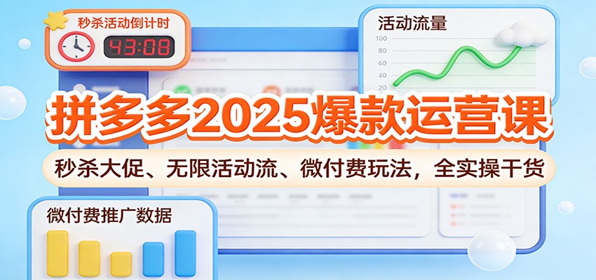 拼多多2025爆款运营课：秒杀大促、无限活动流、微付费玩法，全实操干货-大米网创