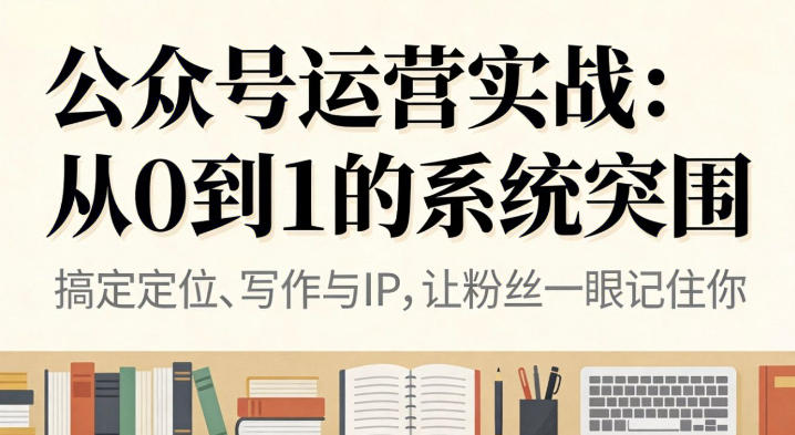 公众号运营实战,从定位到变现的全流程,从0到1的系统突围-大米网创