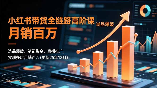 小红书带货全链路高阶课，选品爆破、笔记裂变、直播推广，实现多店月销百万(更新25年12月)-大米网创