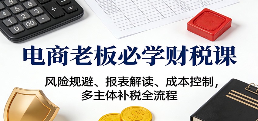 电商老板必学财税课：风险规避、报表解读、成本控制，多主体补税全流程-大米网创