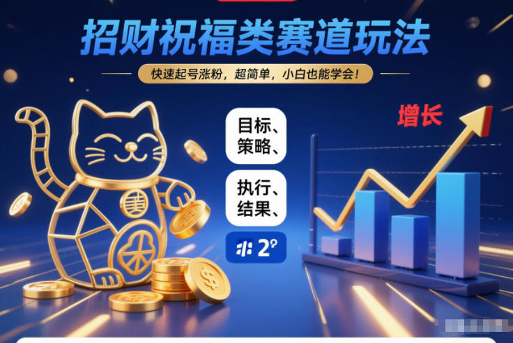 招财祝福类赛道玩法，快速起号涨粉，超简单，小白也能学会！-大米网创