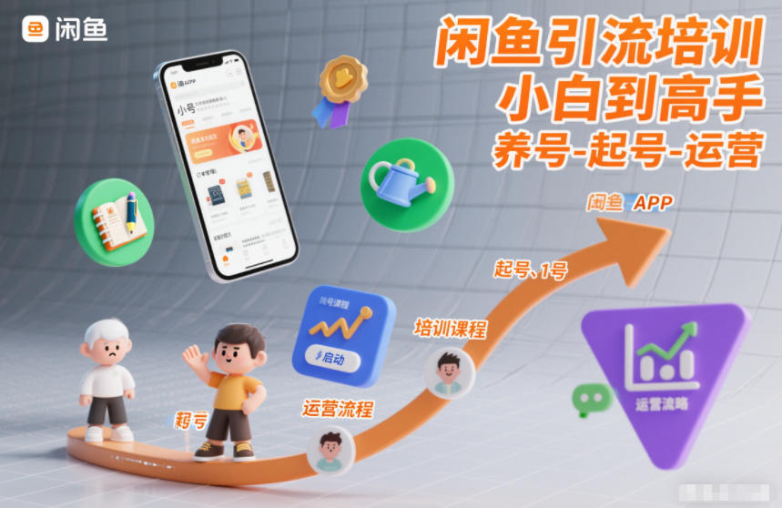 闲鱼引流培训，小白到高手，养号-起号-运营-大米网创