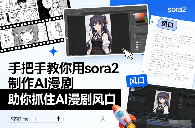 手把手教你用sora2制作AI漫剧,助你抓住AI漫剧风口-大米网创
