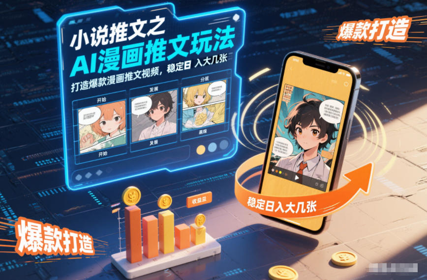 小说推文之AI漫画推文玩法，打造爆款漫画推文视频，稳定日入大几张-大米网创