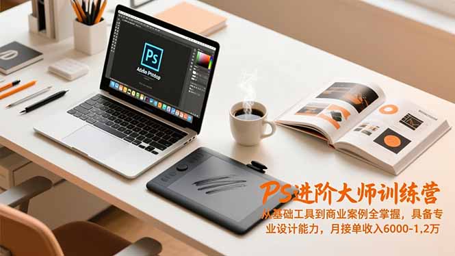 PS进阶大师训练营，从基础工具到商业案例全掌握，具备专业设计能力，月接单收入6000-1.2万-大米网创