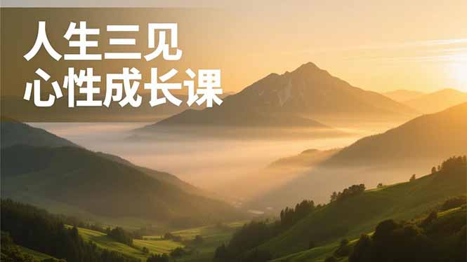人生三见心性成长课，见天地众生自己，搞透人性安顿身心，活出清晰自我，内在富足无价-大米网创