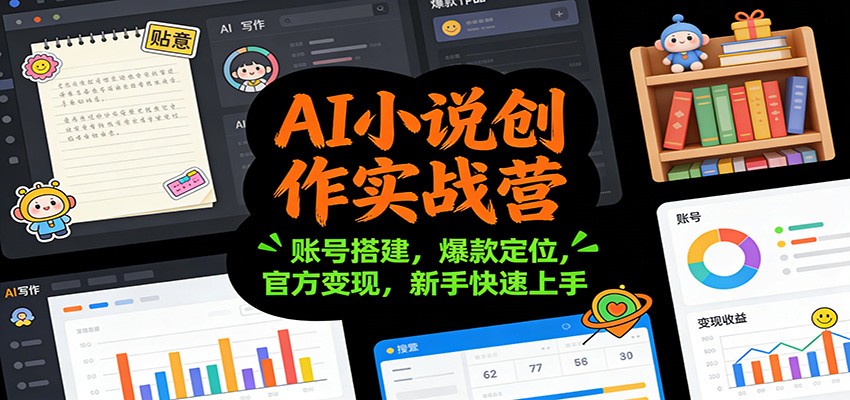 AI小说创作实战营：账号搭建，爆款定位，官方变现，新手快速上手-大米网创