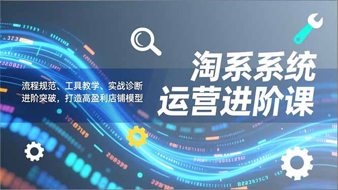 淘系系统运营进阶课2.0,流程规范、工具教学、实战诊断,进阶突破,打造高盈利店铺模型-大米网创