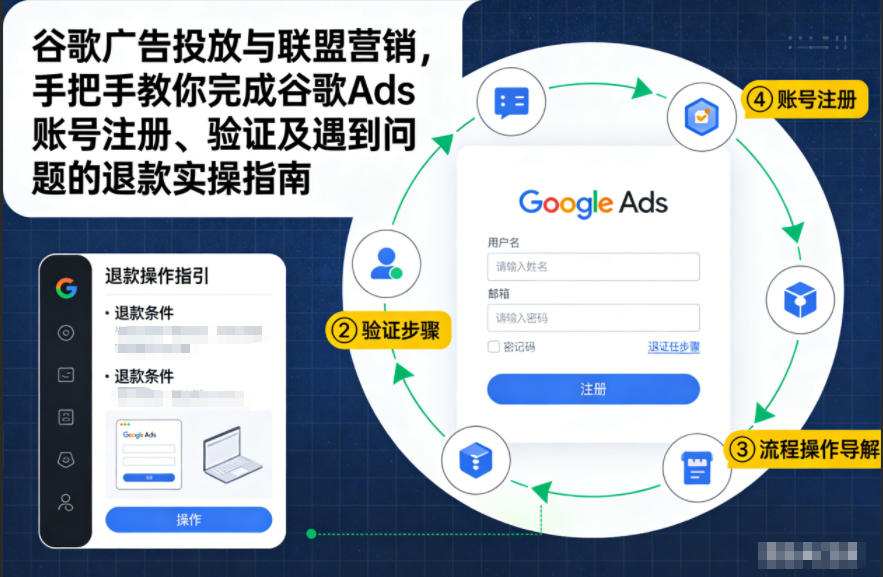 谷歌广告投放与联盟营销,手把手教你完成谷歌Ads账号注册、验证及遇到问题的退款实操指南-大米网创