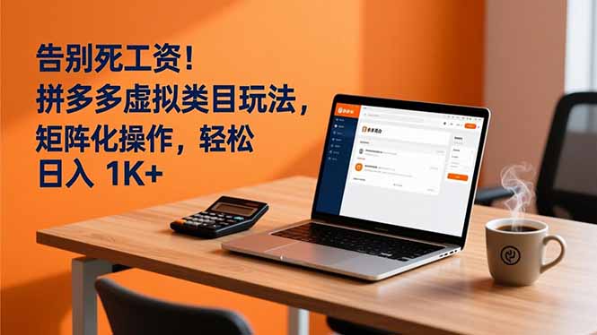告别死工资！拼多多虚拟类目玩法，矩阵化操作，轻松日入 1K+-大米网创