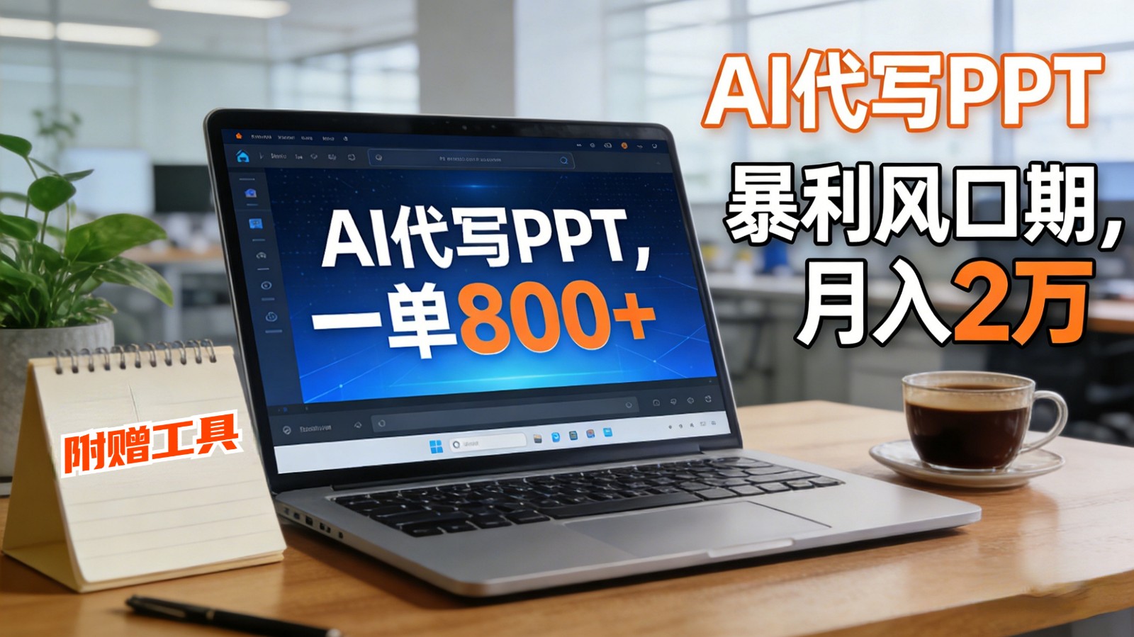 AI 代写做 PPT！一单狂赚 800+，风口期月入 2 万（工具 + 提示词直接送）-大米网创