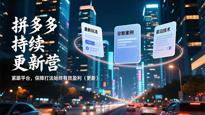 拼多多持续更新营，最新玩法、诊断案例、前沿技术，紧跟平台，保障打法始终有效盈利（更新）-大米网创