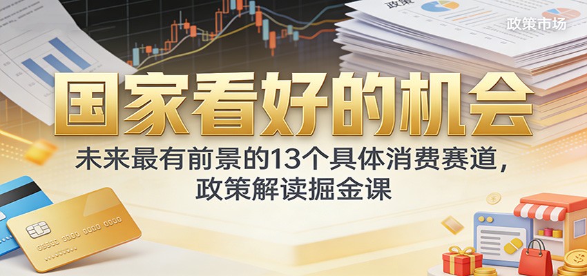 公众号付费文章：国家看好的机会，未来最有前景的13个具体消费赛道，政策解读掘金课-大米网创