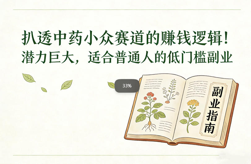 扒透中药小众赛道的賺米逻辑,潜力巨大,适合普通人的低门槛副业-大米网创