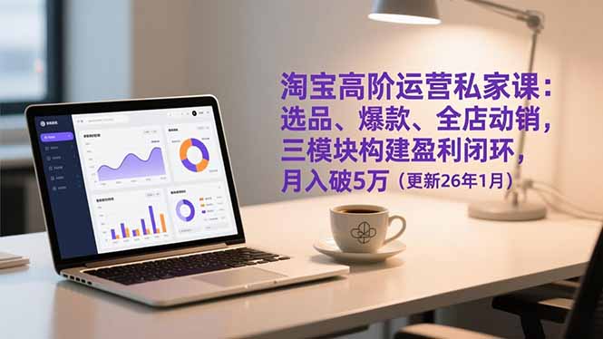 淘宝高阶运营私家课：选品、爆款、全店动销，三模块构建盈利闭环，月入破5万（更新26年1月）-大米网创
