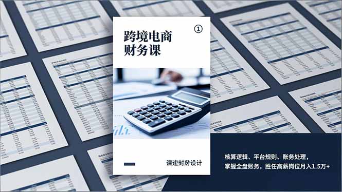 跨境电商财务课,核算逻辑、平台规则、账务处理,掌握全盘账务,胜任高薪岗位月入1.5万+-大米网创