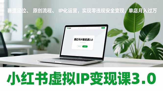 小红书虚拟IP变现课3.0，赛道定位、原创流程、IP化运营，实现零违规安全变现，单店月入过万-大米网创