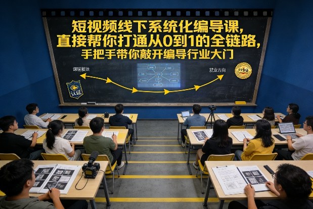 短视频线下系统化编导课，直接帮你打通从0到1的全链路，手把手带你敲开编导行业大门-大米网创
