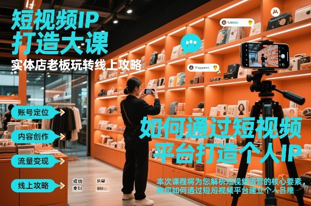 短视频ip打造大课，实体店老板玩转线上攻略-大米网创