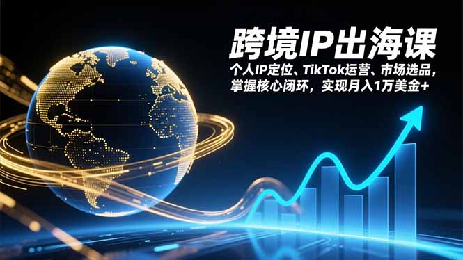 跨境IP出海课，个人IP定位、TikTok运营、市场选品，掌握核心闭环，实现月入1万美金+-大米网创