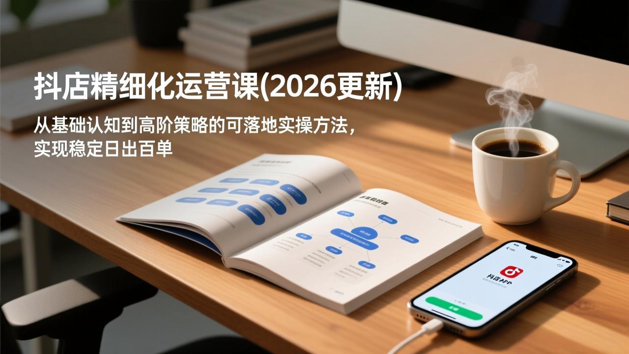 抖店精细化运营课(2026更新)，从基础认知到高阶策略的可落地实操方法，实现稳定日出百单-大米网创