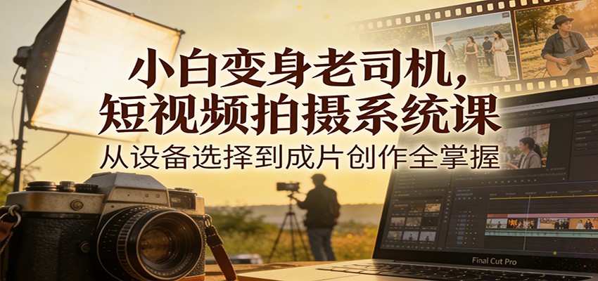小白变身老司机，短视频拍摄系统课，从设备选择到成片创作全掌握-大米网创