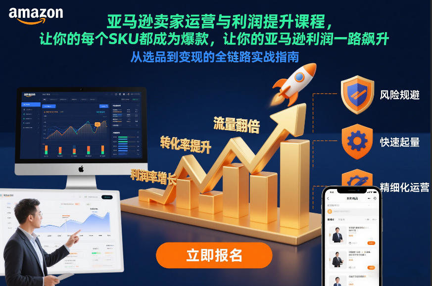 亚马逊卖家运营与利润提升课程,让你的每个SKU都成为爆款,让你的亚马逊利润一路飙升(更新12月)-大米网创