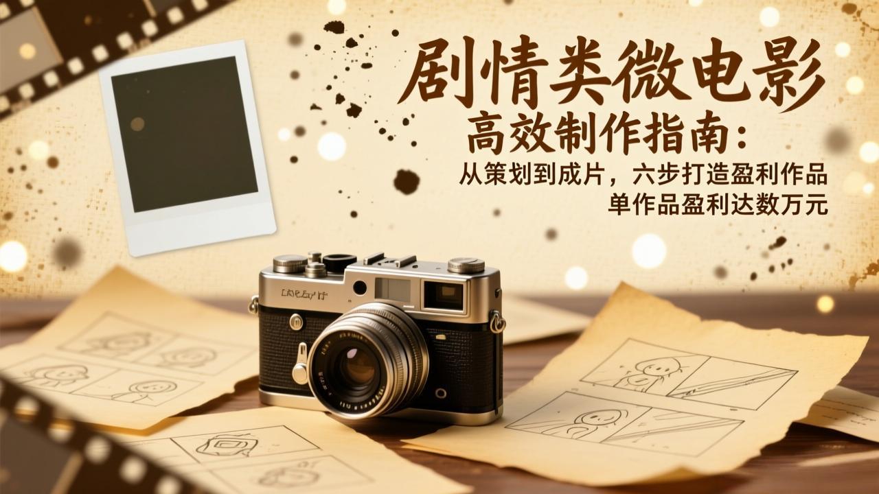 剧情类微电影高效制作指南：从策划到成片，六步打造盈利作品，单作品盈利达数万元-大米网创