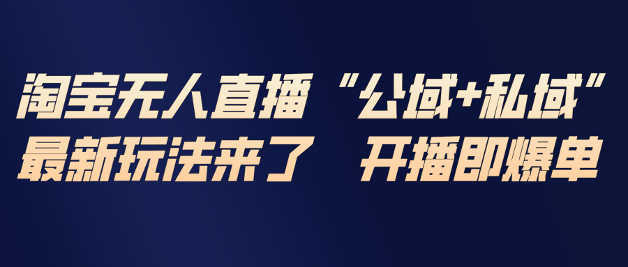 淘宝无人直播最新玩法，包含私域和公域两种玩法-大米网创