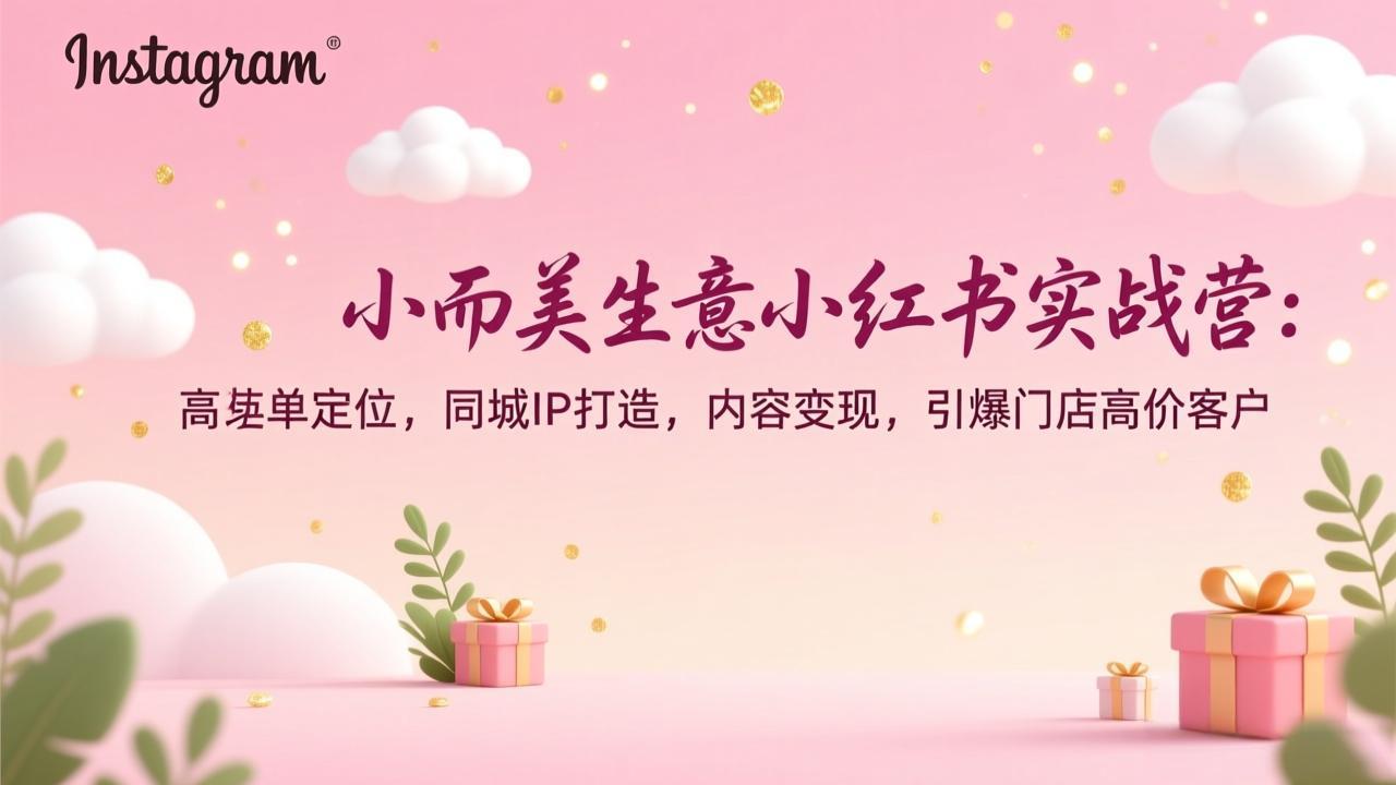 小而美生意小红书实战营：高客单定位，同城IP打造，内容变现，引爆门店高价客户-大米网创