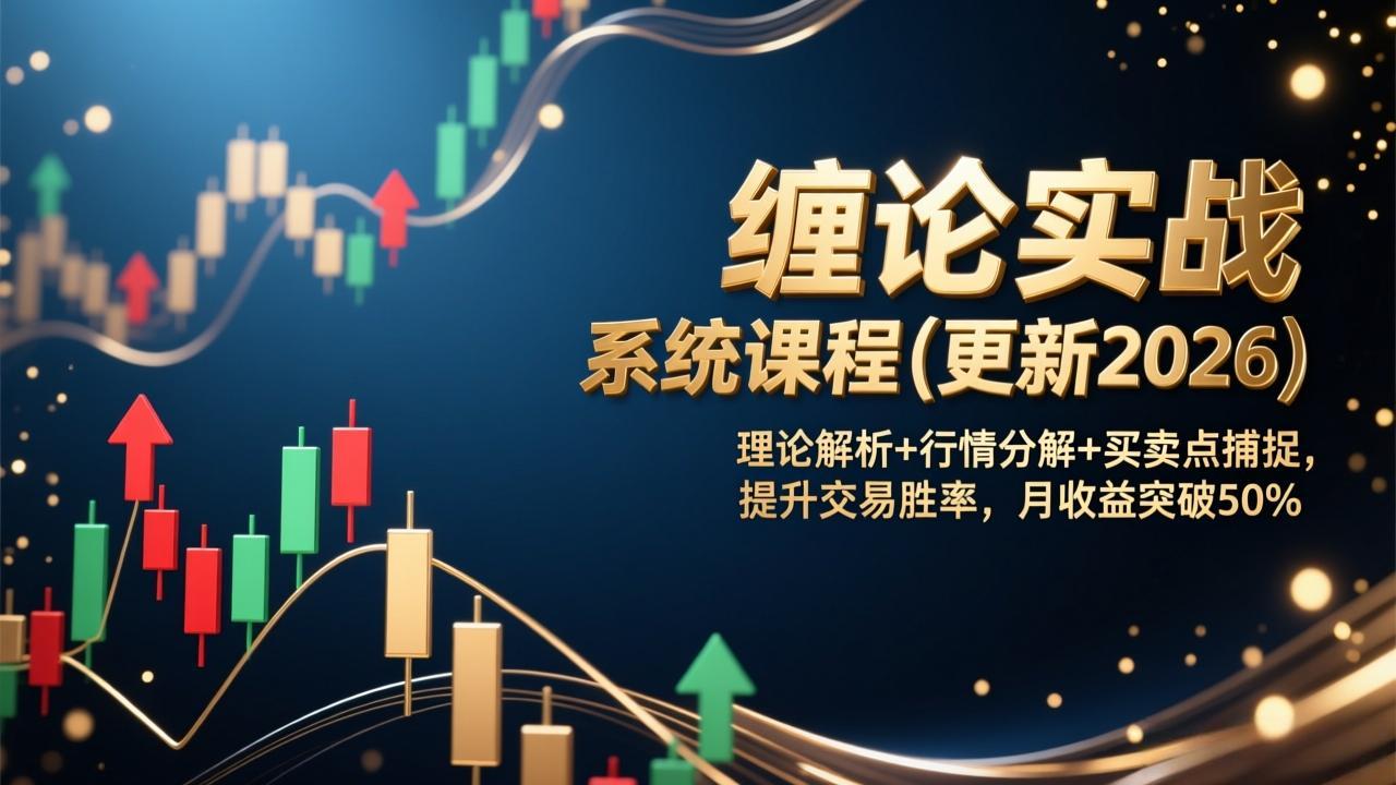 缠论实战系统课程(更新2026)，理论解析+行情分解+买卖点捕捉，提升交易胜率，月收益突破50%-大米网创