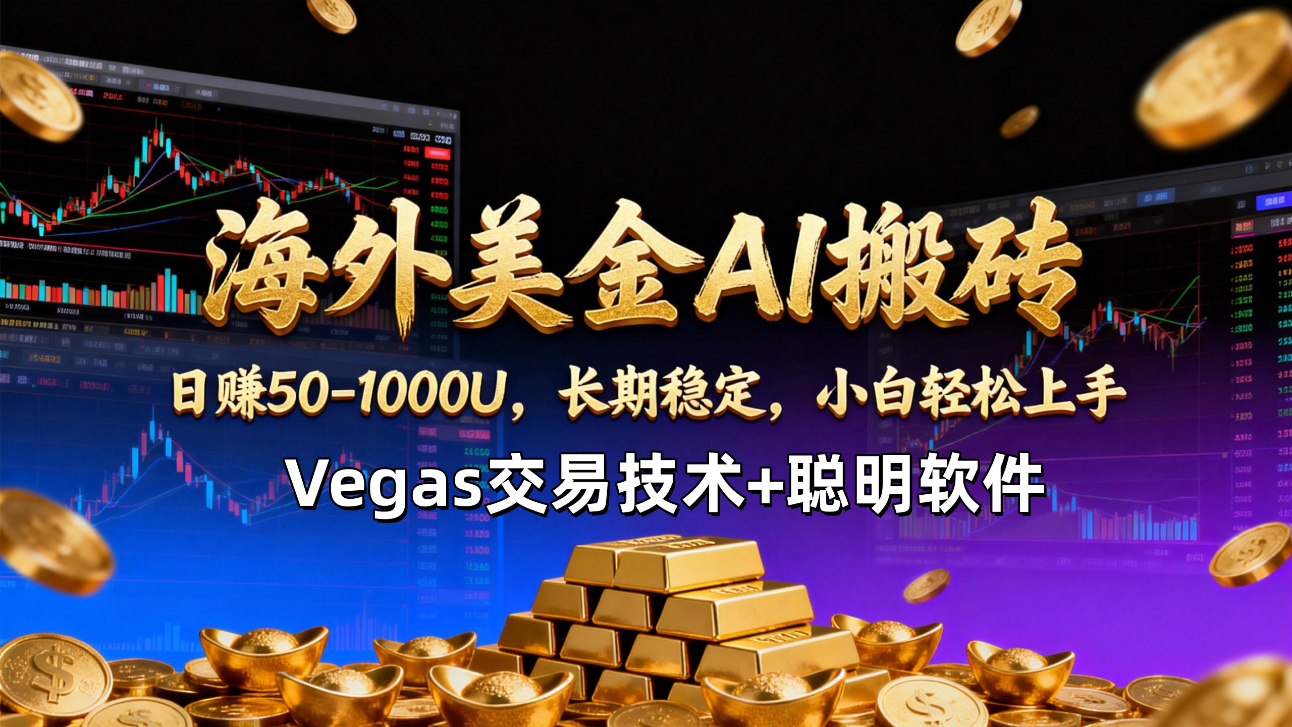 【海外美金AI搬砖】Vegas交易技术+聪明软件，日赚50-1000U，长期稳定，小白轻松上手。-大米网创