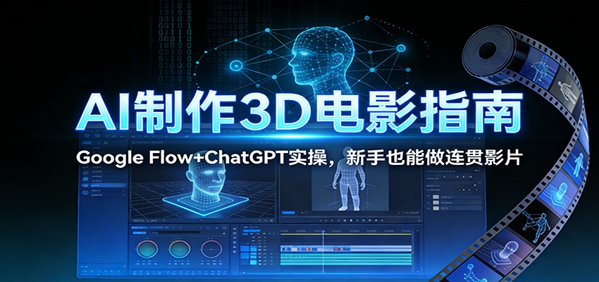 AI制作3D电影指南：Google Flow+ChatGPT实操，新手也能做连贯影片-大米网创