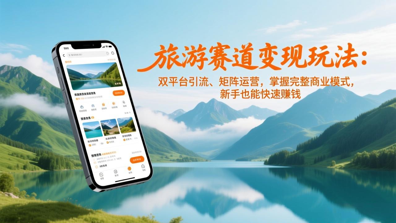 旅游赛道变现玩法：双平台引流、矩阵运营，掌握完整商业模式，新手也能快速赚钱-大米网创