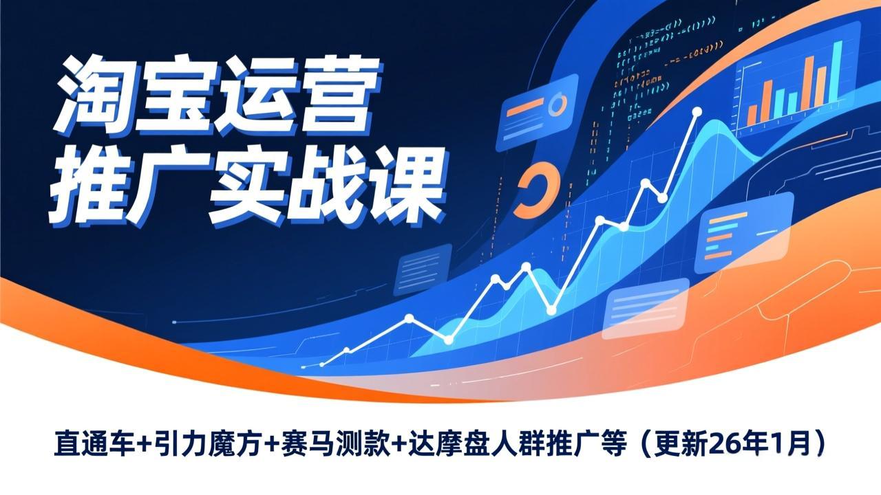 淘宝运营推广实战课，直通车+引力魔方+赛马测款+达摩盘人群推广等（更新26年1月）-大米网创