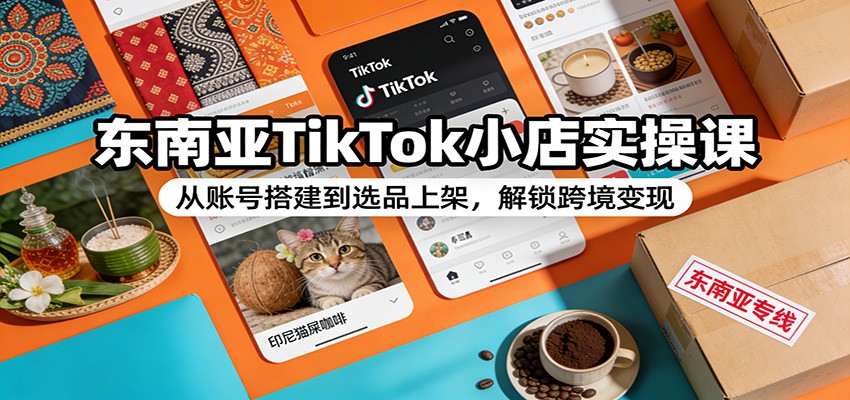 东南亚TikTok小店实操课：从账号搭建到选品上架，解锁跨境变现-大米网创
