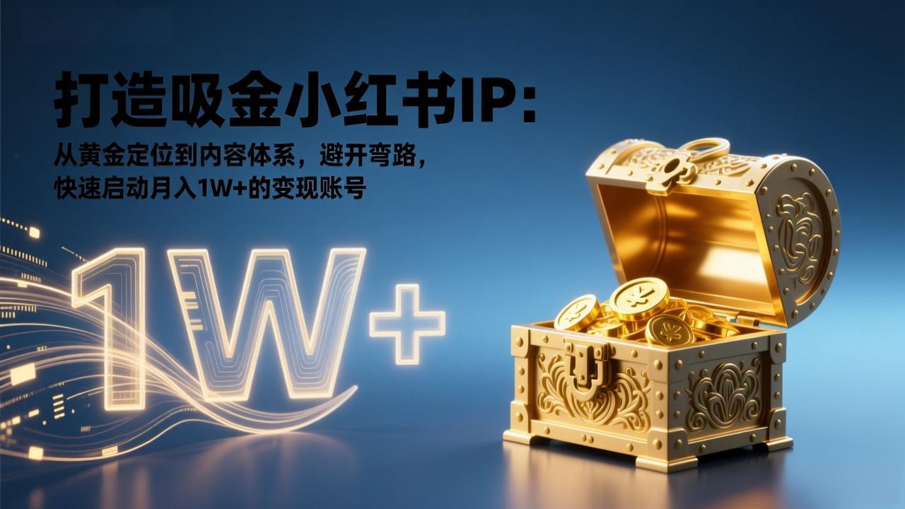 打造吸金小红书IP：从黄金定位到内容体系，避开弯路，快速启动月入1W+的变现账号-大米网创