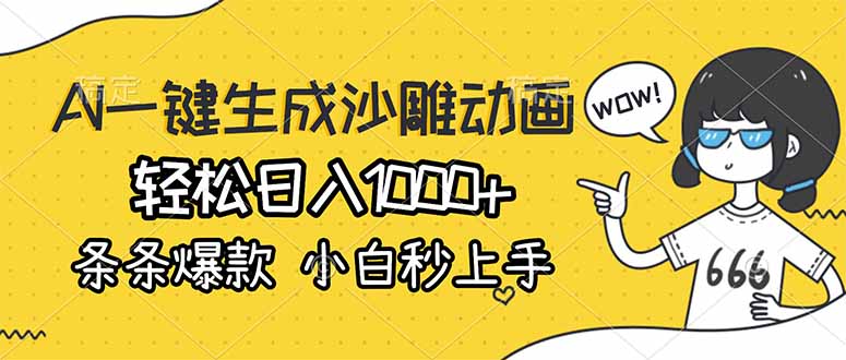 AI一键生成沙雕动画,轻松日入1000+,条条爆款,小白秒上手-大米网创