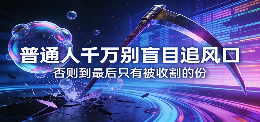 付费文章《通人千万别盲目追风口》否则到最后只有被收割的份-大米网创