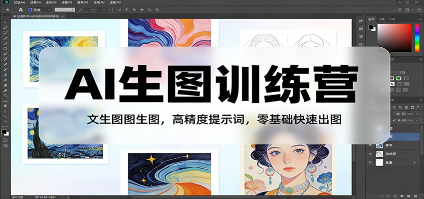 AI生图训练营：文生图图生图，高精度提示词，零基础快速出图-大米网创