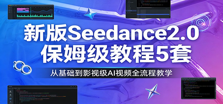 新版Seedance2.0保姆级教程5套：从基础到影视级AI视频全流程教学-大米网创