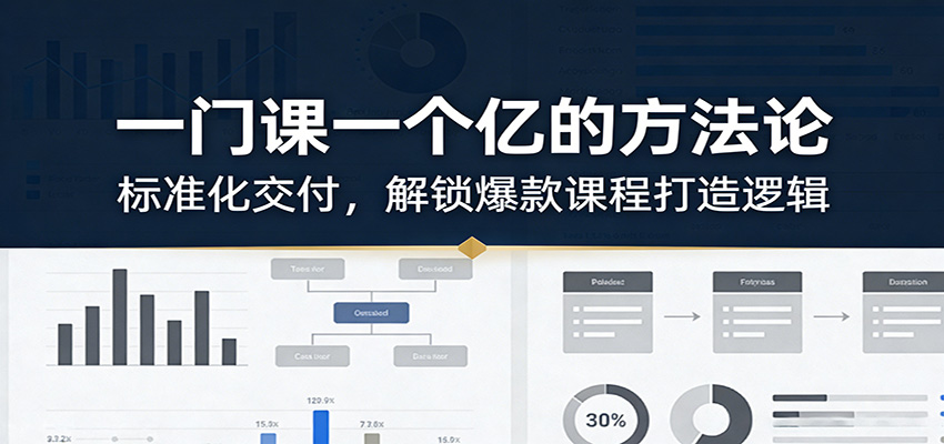 一门课一个亿的方法论：标准化交付，解锁爆款课程打造逻辑-大米网创