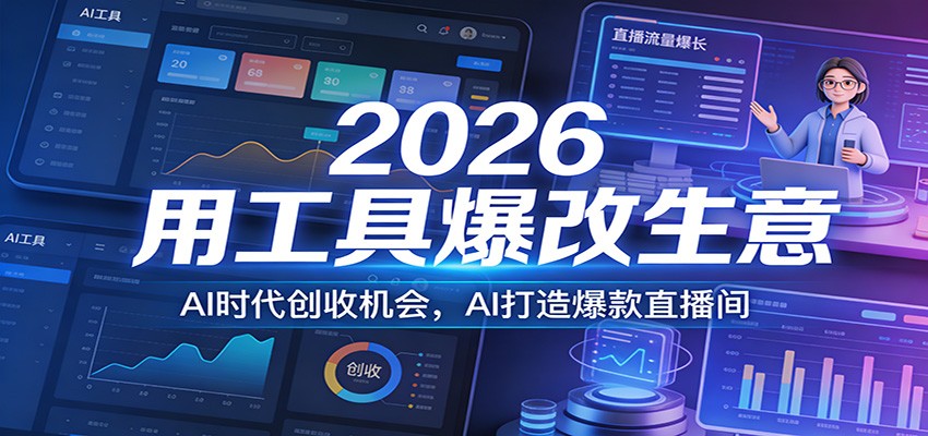 2026用工具爆改生意,AI时代创收机会,AI打造爆款直播间-大米网创