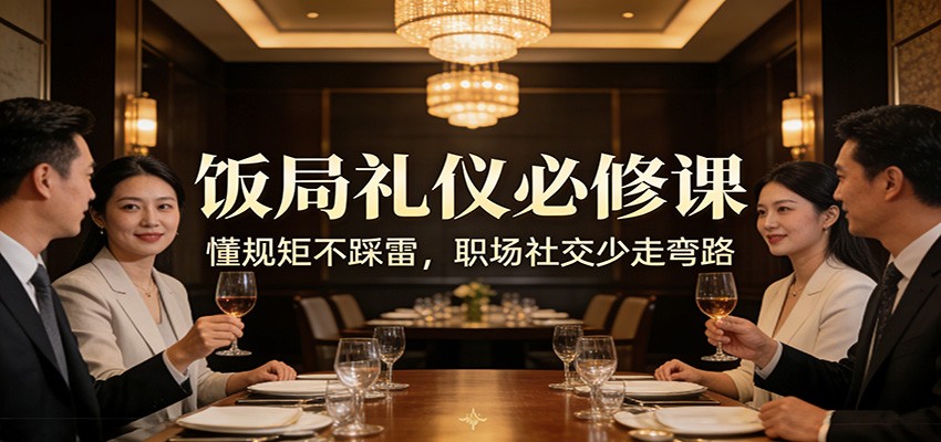 公众号收费文章：《饭局礼仪必修课：懂规矩不踩雷，职场社交少走弯路》-大米网创
