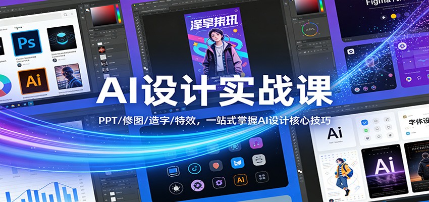 AI设计实战课:PPT/修图/造字/特效,一站式掌握AI设计核心技巧-大米网创