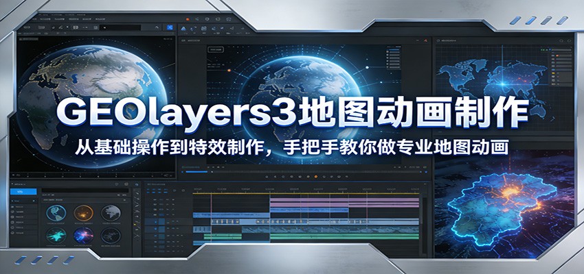 GEOlayers3地图动画制作：从基础操作到特效制作，手把手教你做专业地图动画-大米网创