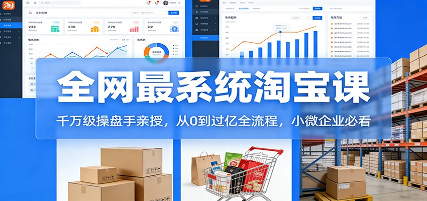 淘宝天猫系统课:千万级操盘手亲授,从0到过亿全流程,小微企业必看-大米网创